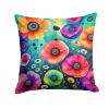 Colorful Anemones Throw Pillow Machine Washable, Indoor Outdoor Decorative Pillow for Couch, Bed or Patio, 14Hx14W