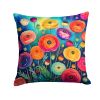 Colorful Ranunculus Throw Pillow Machine Washable, Indoor Outdoor Decorative Pillow for Couch, Bed or Patio, 14Hx14W
