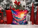 Colorful Dianthus Throw Pillow Machine Washable, Indoor Outdoor Decorative Pillow for Couch, Bed or Patio, 14Hx14W