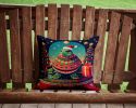Turtle Christmas Throw Pillow Machine Washable, Indoor Outdoor Decorative Pillow for Couch, Bed or Patio, 14Hx14W