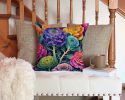 Colorful Ornamental Kale Throw Pillow Machine Washable, Indoor Outdoor Decorative Pillow for Couch, Bed or Patio, 14Hx14W
