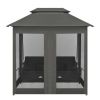 Outdoor Convertible Swing Bench with Canopy Anthracite 86.6"x63"x94.5" Steel