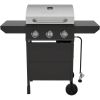 Nexgrill Premium 3 Burner Propane Barbecue Gas Grill, Side Table Open Cart with Wheels, Outdoor Cooking, Patio, Garden Barbecue