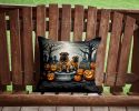 Shar Pei Spooky Halloween Throw Pillow Machine Washable, Indoor Outdoor Decorative Pillow for Couch, Bed or Patio, 14Hx14W