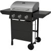 Nexgrill Premium 3 Burner Propane Barbecue Gas Grill, Side Table Open Cart with Wheels, Outdoor Cooking, Patio, Garden Barbecue