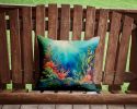 Seaweed Throw Pillow Machine Washable, Indoor Outdoor Decorative Pillow for Couch, Bed or Patio, 14Hx14W