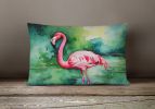 Nautical Collection Throw Pillow Throw Pillow for Indoor Couch Bed Outdoor Patio Washable, Flamingo 2858,12Hx16W