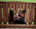 NEW English Bull Terrier and Santa Claus Throw Pillow Machine Washable, Indoor Outdoor Decorative Pillow for Couch, Bed or Patio, 14Hx14W