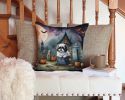 Shih Tzu Spooky Halloween Throw Pillow Machine Washable, Indoor Outdoor Decorative Pillow for Couch, Bed or Patio, 14Hx14W