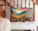 NEW Colorful California poppies Throw Pillow Machine Washable, Indoor Outdoor Decorative Pillow for Couch, Bed or Patio, 14Hx14W
