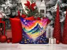 Colorful Violets Throw Pillow Machine Washable, Indoor Outdoor Decorative Pillow for Couch, Bed or Patio, 14Hx14W