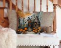 Slavic Witch Spooky Halloween Throw Pillow Machine Washable, Indoor Outdoor Decorative Pillow for Couch, Bed or Patio, 14Hx14W