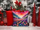 Colorful Hyacinths Throw Pillow Machine Washable, Indoor Outdoor Decorative Pillow for Couch, Bed or Patio, 14Hx14W