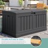 50 Gallon Medium Capacity All Weather Construction Resin Outdoor Storage Deck Box With Arched Lid for Patio or Pool Garden Shelf