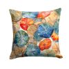 Sand Dollars Throw Pillow Machine Washable, Indoor Outdoor Decorative Pillow for Couch, Bed or Patio, 14Hx14W