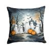 Ghosts Spooky Halloween Throw Pillow Machine Washable, Indoor Outdoor Decorative Pillow for Couch, Bed or Patio, 14Hx14W