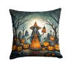 La Llorona Skeleton Spooky Halloween Throw Pillow Machine Washable, Indoor Outdoor Decorative Pillow for Couch, Bed or Patio, 14Hx14W