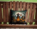 La Llorona Skeleton Spooky Halloween Throw Pillow Machine Washable, Indoor Outdoor Decorative Pillow for Couch, Bed or Patio, 14Hx14W