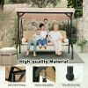 3 Seat Outdoor Porch Swing,Adjustable Canopy Porch Swings,Outdoor Swing with Stand, Glider Chair with Thicken Patio Swings