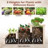 3-Tier Wooden Raised Garden Bed for Backyard Patio Gardening