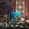 Loggerhead Sea Turtle Throw Pillow Machine Washable, Indoor Outdoor Decorative Pillow for Couch, Bed or Patio, 14Hx14W