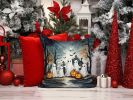 Ghosts Spooky Halloween Throw Pillow Machine Washable, Indoor Outdoor Decorative Pillow for Couch, Bed or Patio, 14Hx14W