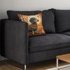 Dachshund Fall Throw Pillow Machine Washable, Indoor Outdoor Decorative Pillow for Couch, Bed or Patio, 14Hx14W