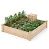 49" x 49" x 10" Raised Garden Bed with Compost Bin and Open-ended Bottom